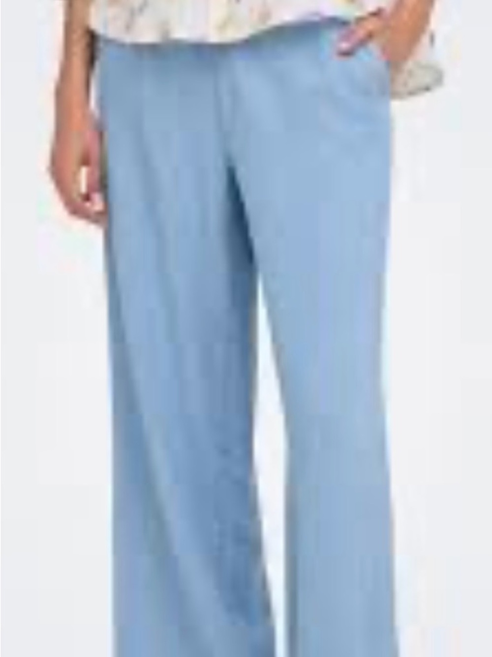 Diane von Furstenberg Light Blue Denim Wide-Leg Pants